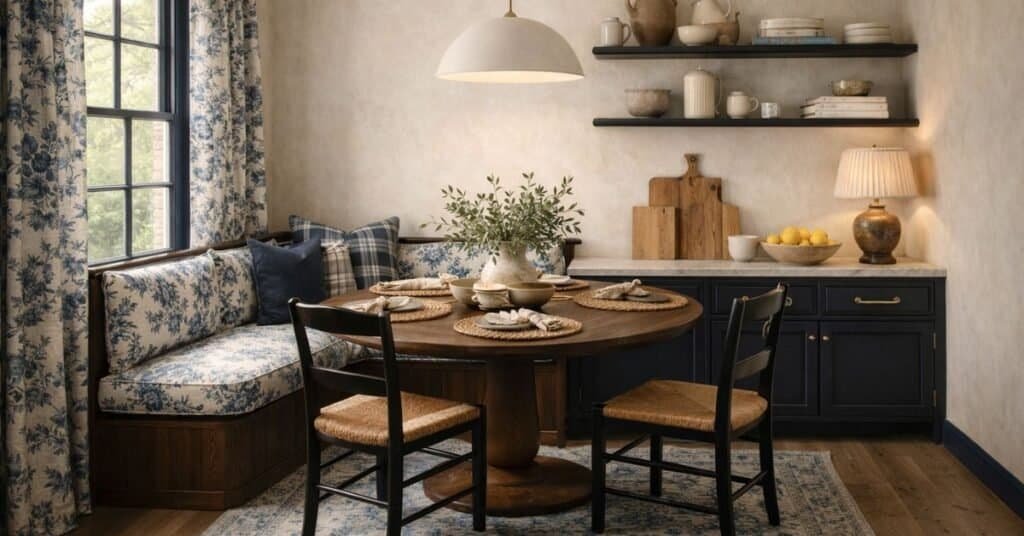 Cozy English country dining nook