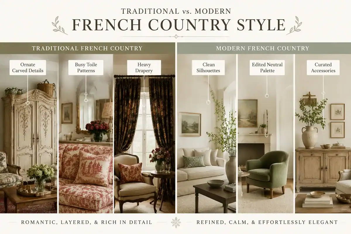 What Is Modern French Country Style and How Is It Different From Traditional French Country?