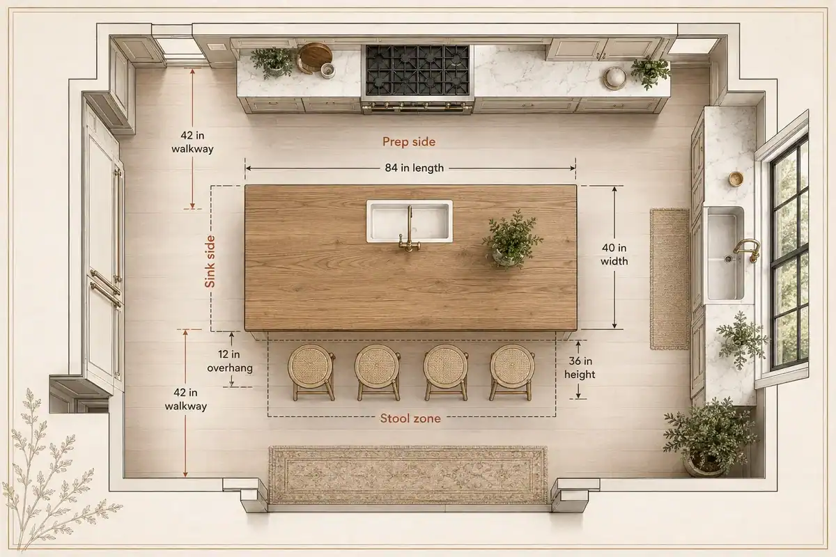 How Big Should a Kitchen Island Be for Modern Farmhouse?