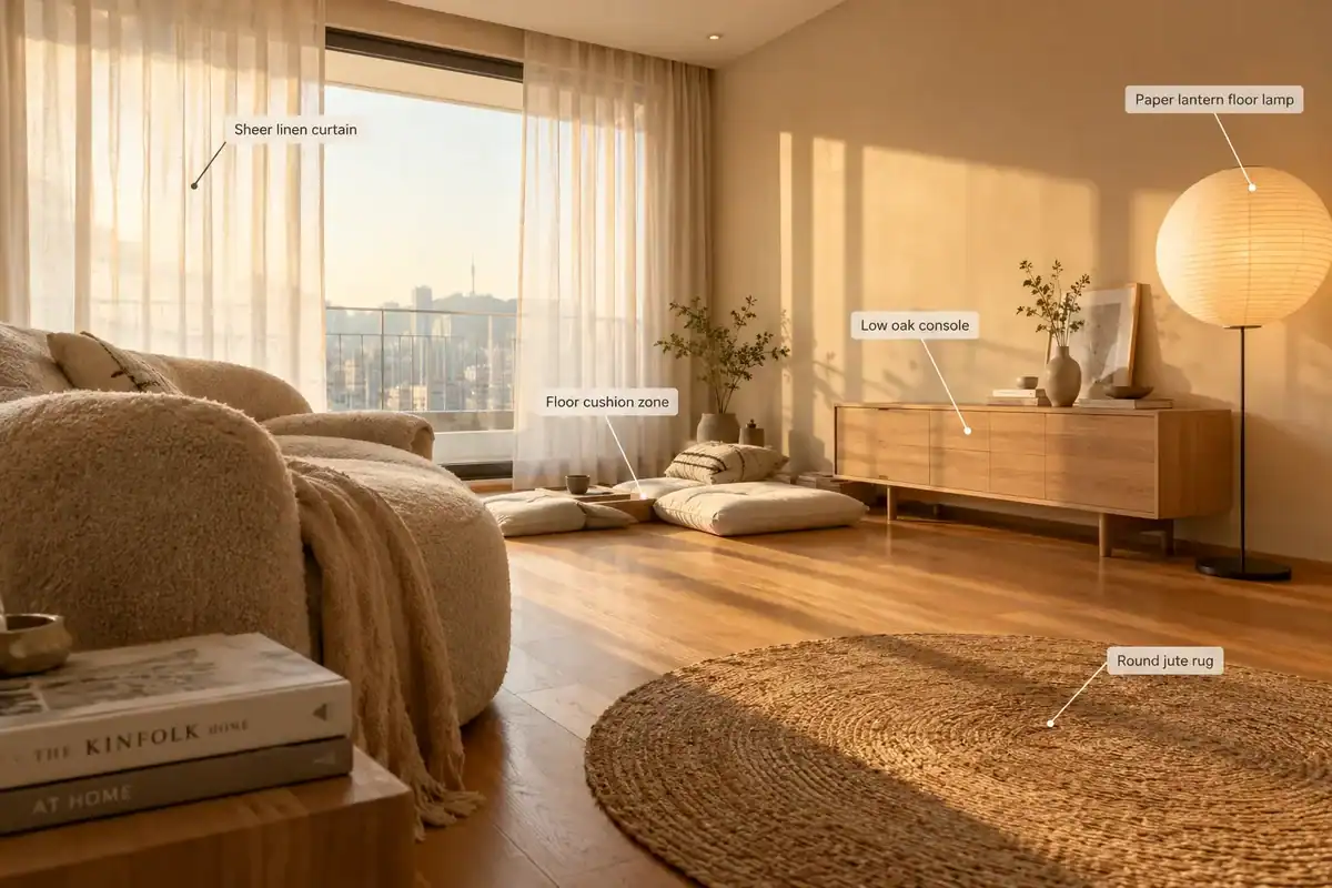 How to Make a Small Living Room Feel Cozy and Minimalist Korean Style