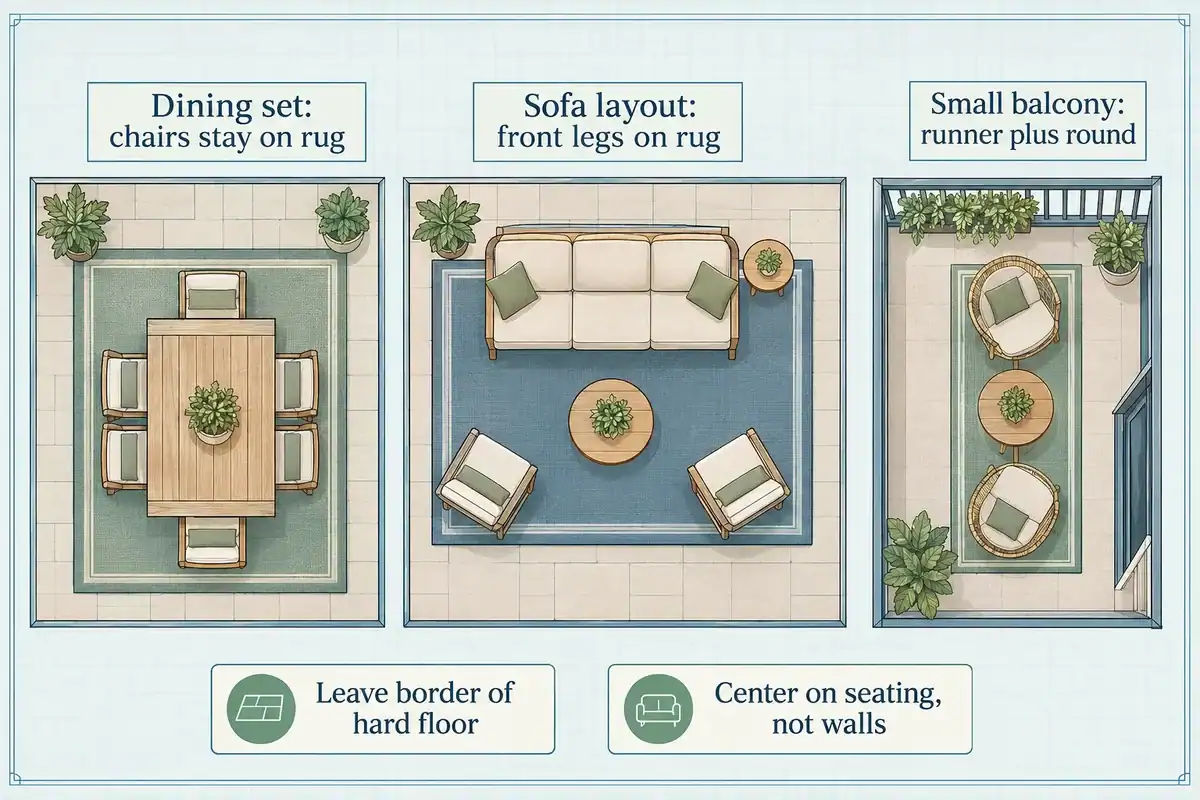How To Choose The Right Size Patio Rug