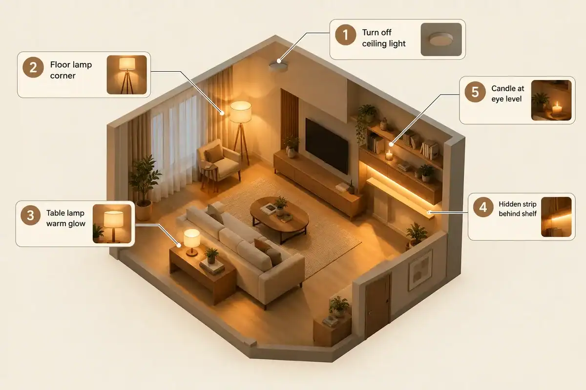 Korean Minimalist Living Room Lighting Ideas