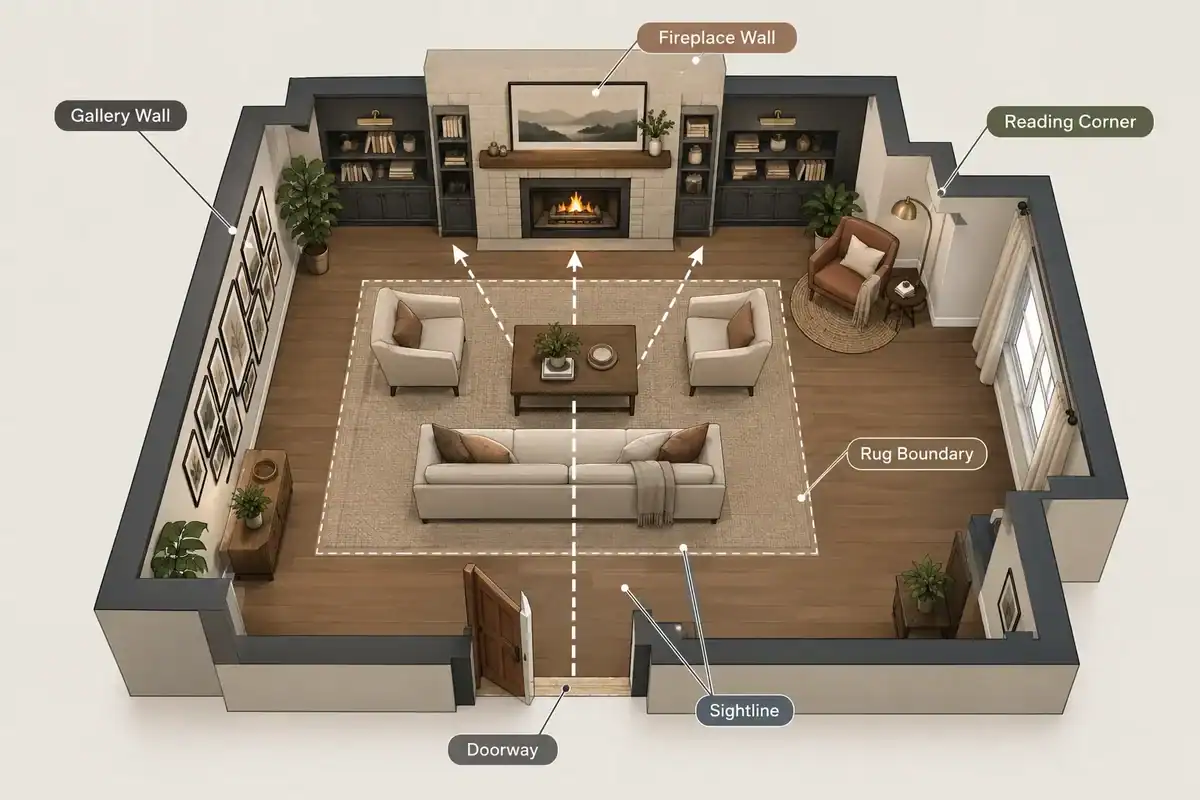 Click to regenerate this image How Do I Create a Focal Point in a Living Room