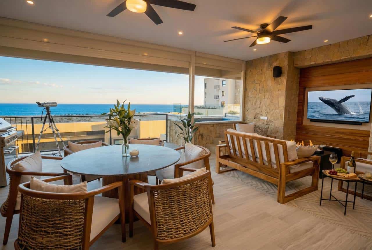 Quivira Los Cabos Luxury Condo With Ocean View, Modern Interior, And Spacious Living Area.