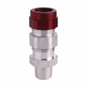 316 stainless steel pneumatic sensor fitting with red plastic cap, durable industrial automation component for precision control.