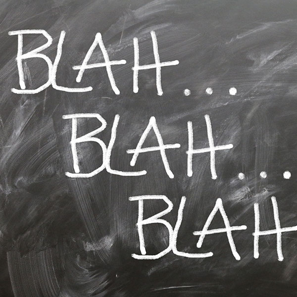 Blah Blah Chalkboard Text