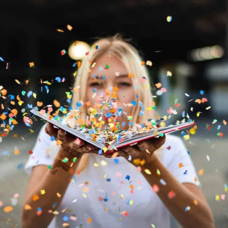 Celebration of New Year with Confetti and Joy