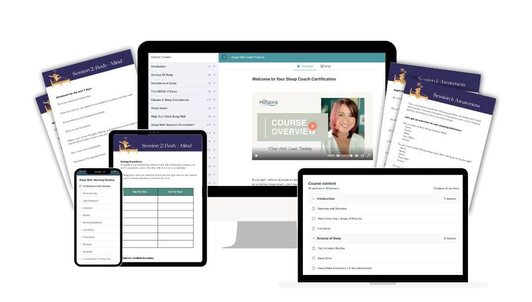 Digital training materials for Sleep Well Coach certification course.