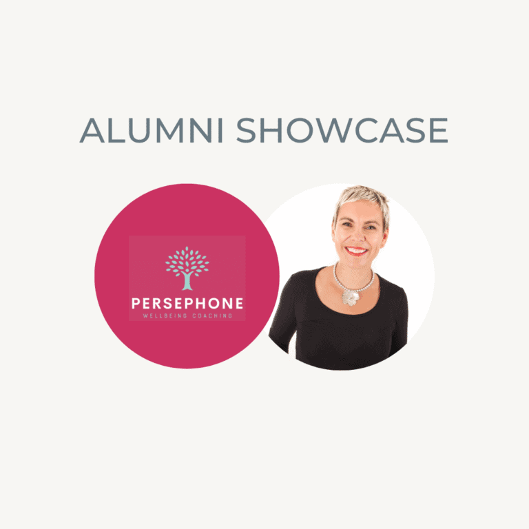 Janice Leeming at Persephone Wellbeing Coaching alumni showcase event.