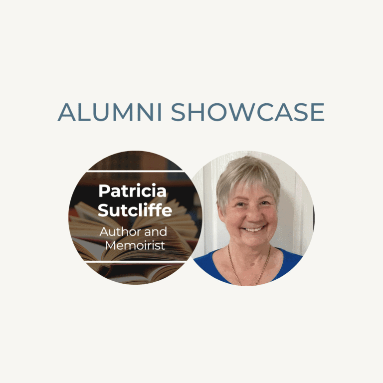Alumni Patricia Sutcliffe, author and memoirist, featured in Raw Horizons' alumni showcase.