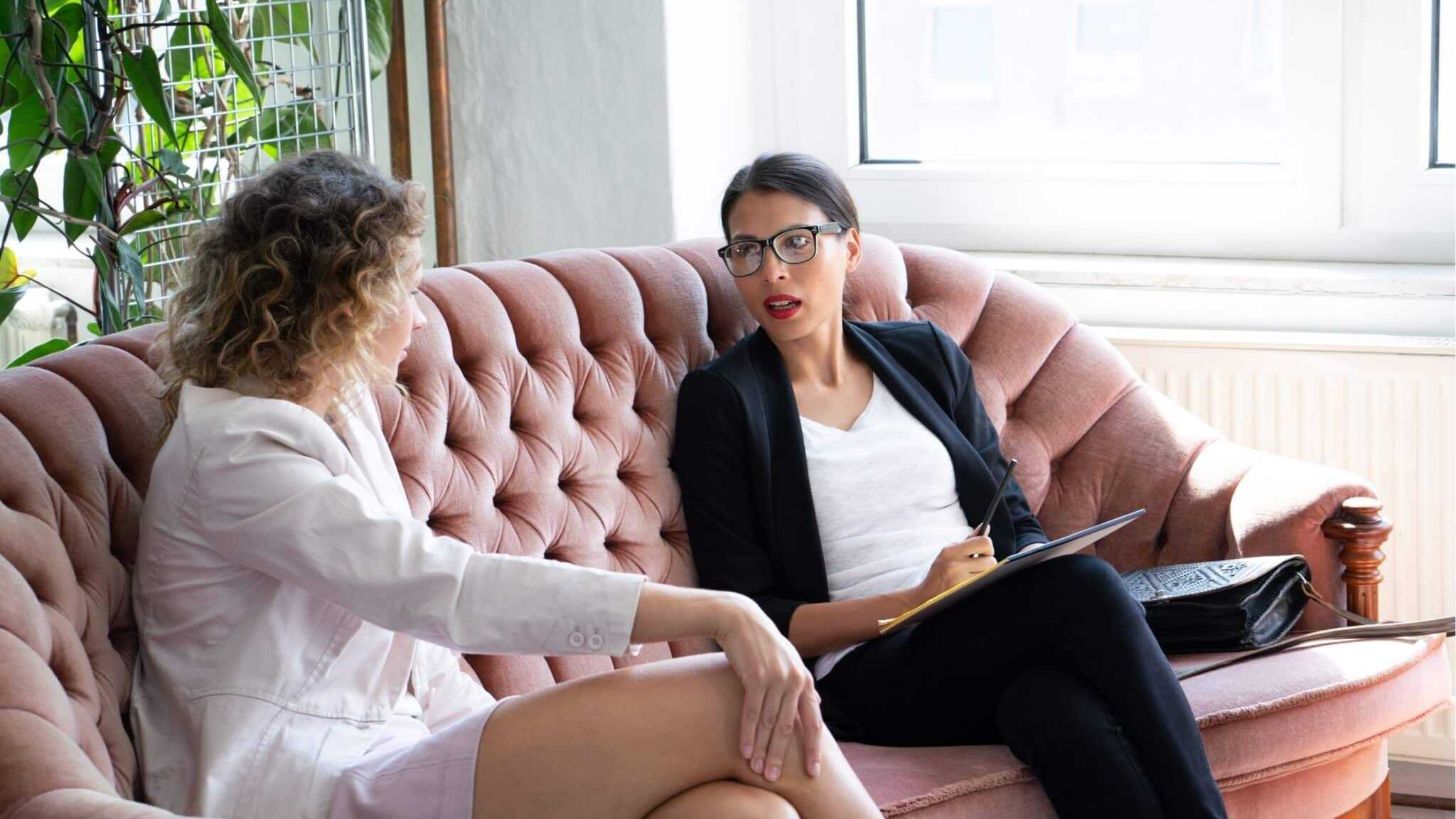 Women on sofa in a coaching session