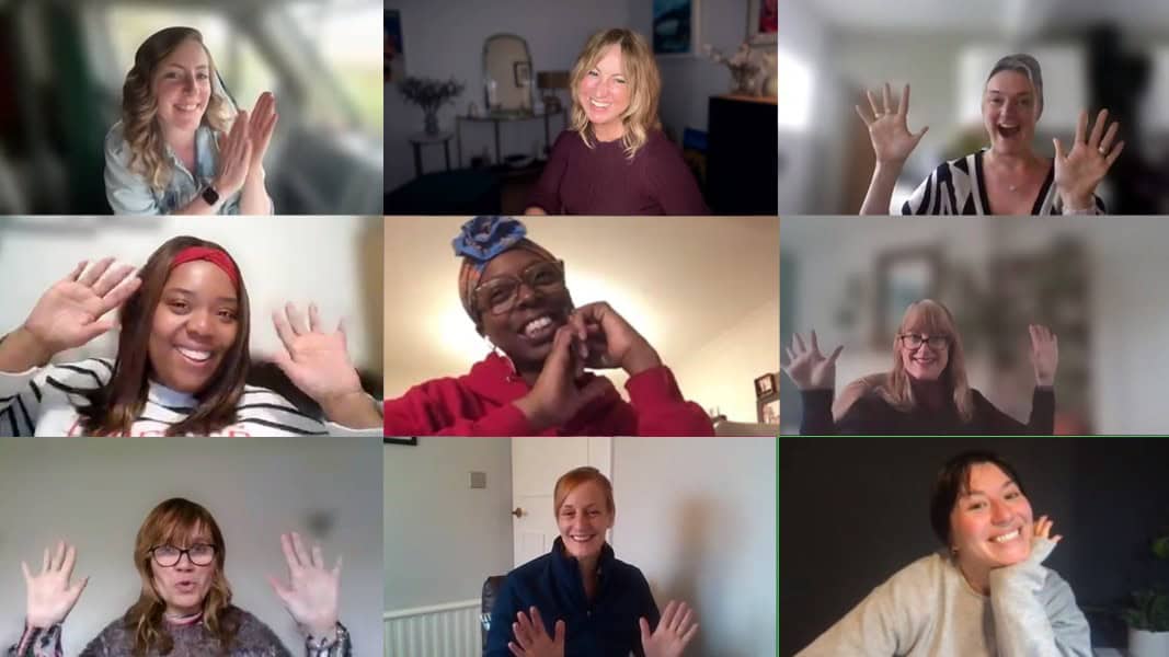 Health & Wellbeing Coach Training graduates and students practising coaching during live training