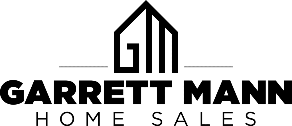 Garrett Mann Home Sales logo featuring a modern design with 'GM' and a home icon.