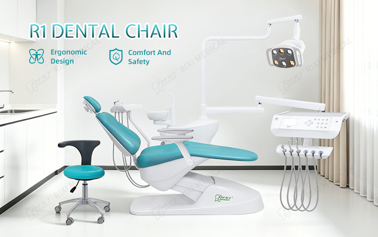 RIXI R1 dental chair full unit in a clinic room
