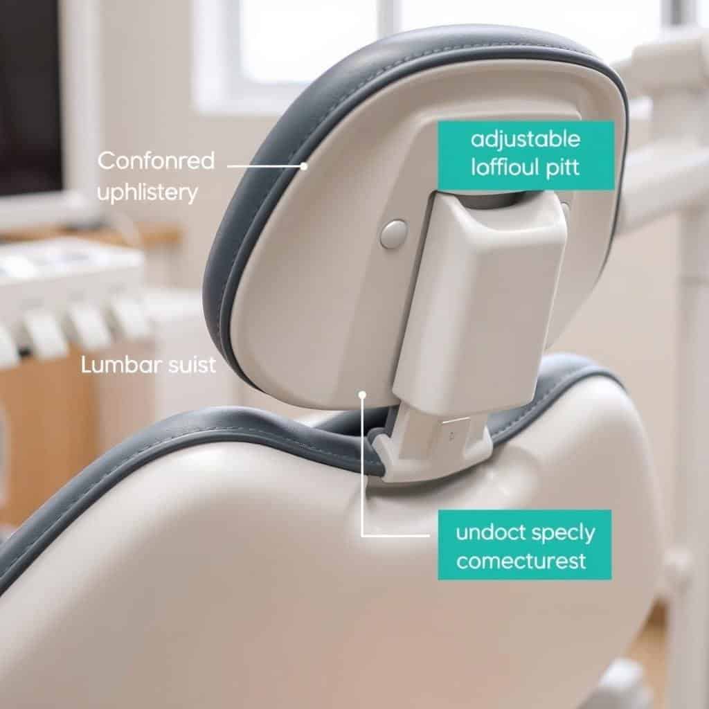 Patient comfort features on a modern dental chair