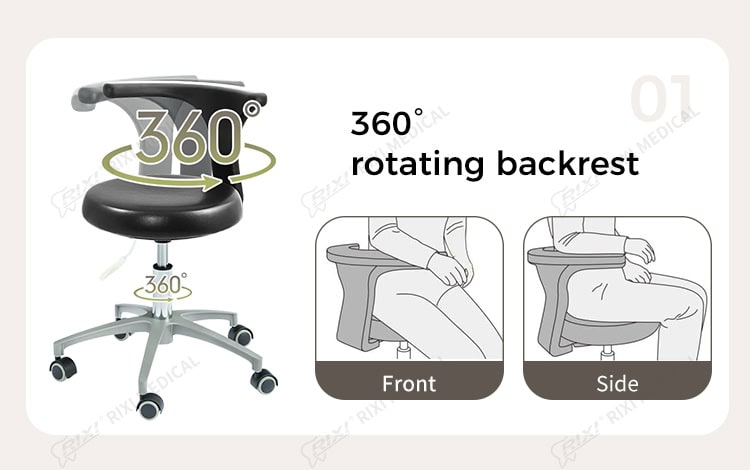 adjustable dentist stool detail image 2