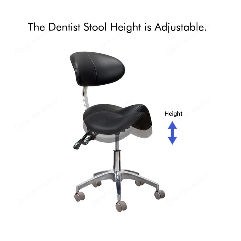 black dental saddle stool main image 3