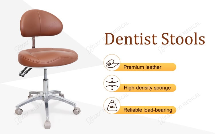 leather dentist stool detail image 1