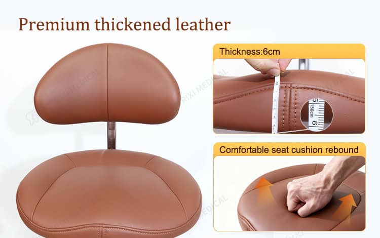 leather dentist stool detail image 3