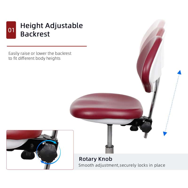dentist stool with backrest main image 4