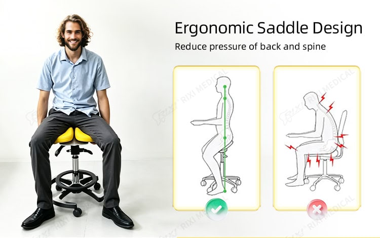 split saddle dental stool detail image 3