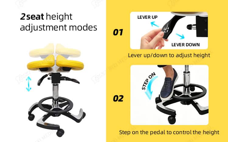 split saddle dental stool detail image 4