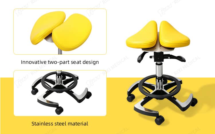 split saddle dental stool detail image 5