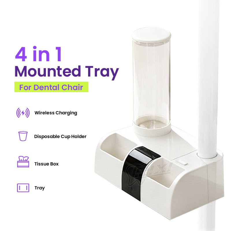 Dental Chair Tissue Box Organizer with Cup Holder and Wireless Charging main image 6