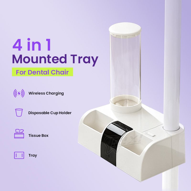 Dental Chair Tissue Box Organizer with Cup Holder and Wireless Charging main image 9
