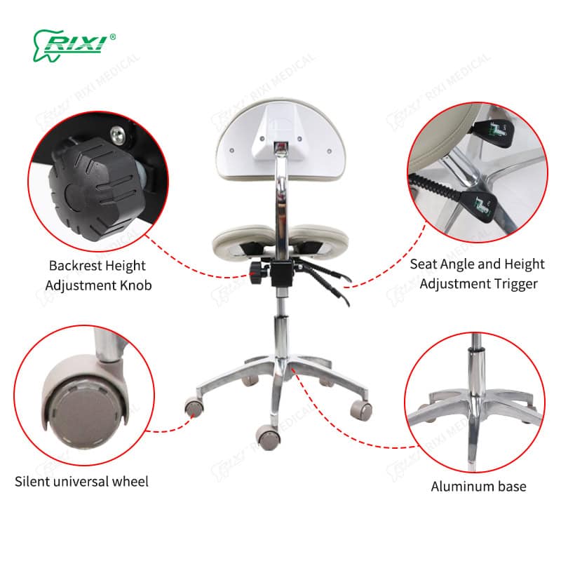 dental saddle stool with backrest main image 39