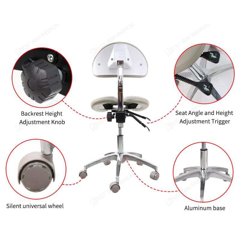 dental saddle stool with backrest main image 42