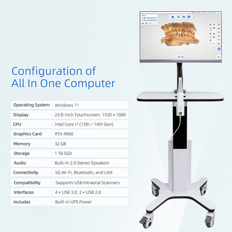 intraoral scanner cart with UPS main image 3