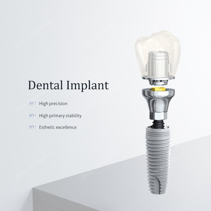 Titanium Dental Implant Fixture with Threaded Root Form main image 2