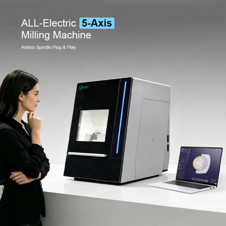 RIXI five-axis dry dental milling machine with enclosed chamber