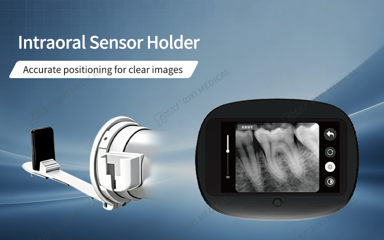 Intraoral sensor holder and onboard preview screen