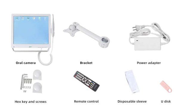 Dental intraoral camera with 17-inch monitor for buyer comparison