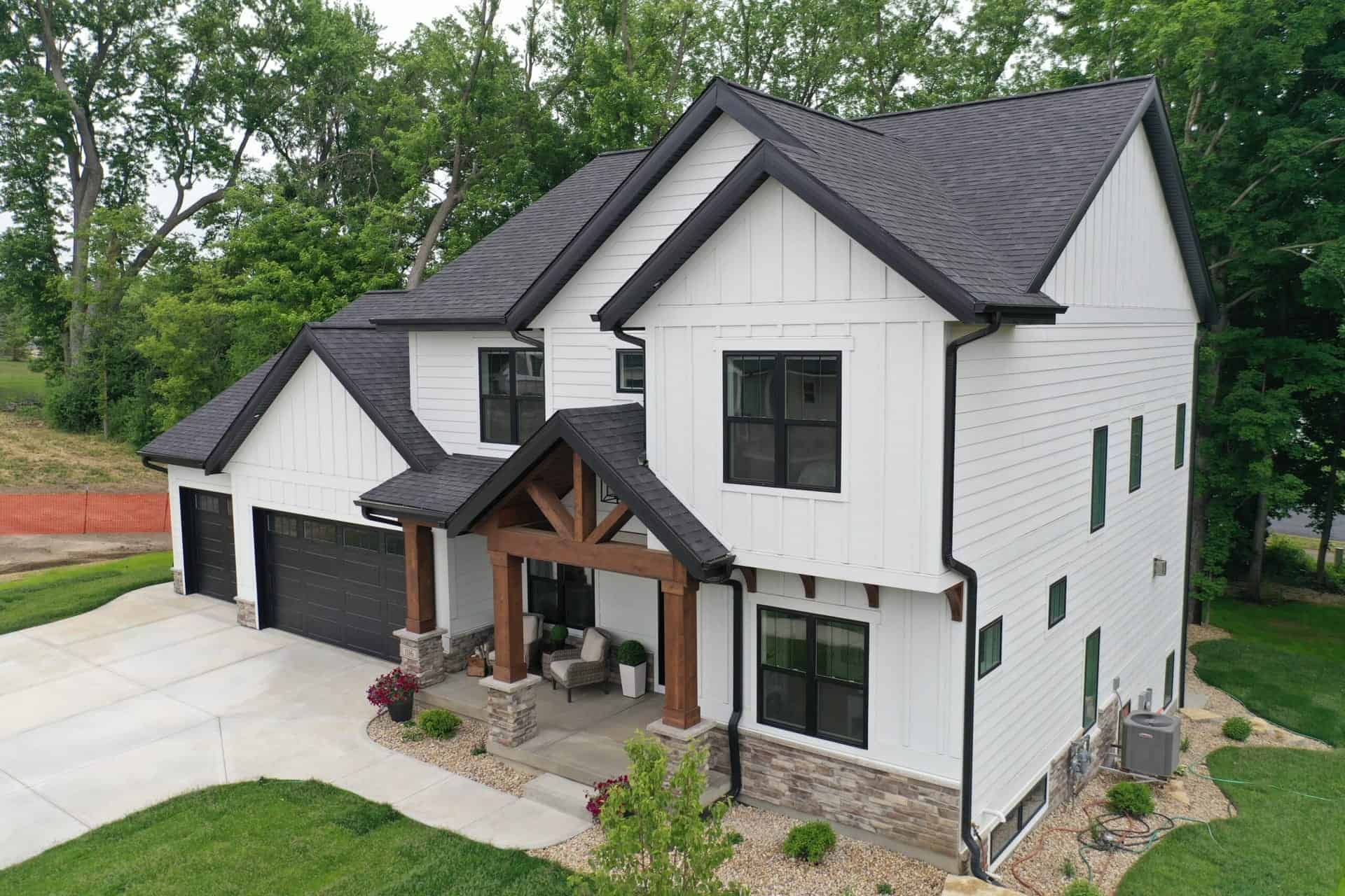 Modern home with LP SmartSide siding, representing the siding services offered by Road Home Exteriors in Highlands Ranch, Colorado.