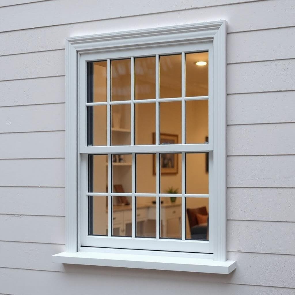 Newly installed vinyl window on a residential home in Lone Tree, Colorado