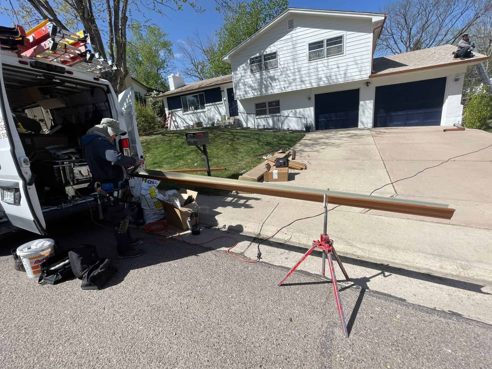 An effective gutter system efficiently channeling rainwater away from a building's foundation.