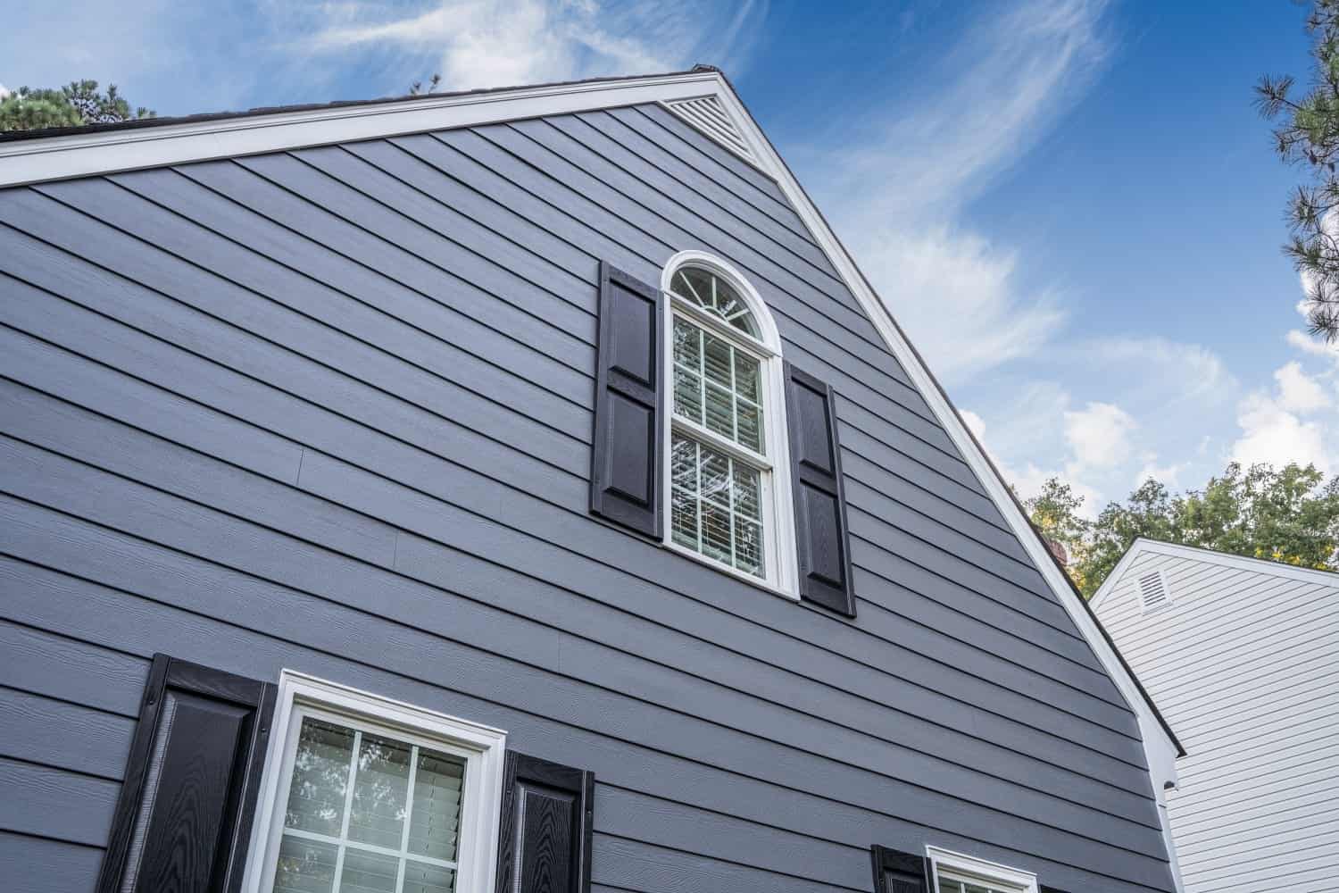 Close-up of James Hardie fire-resistant fiber-cement siding