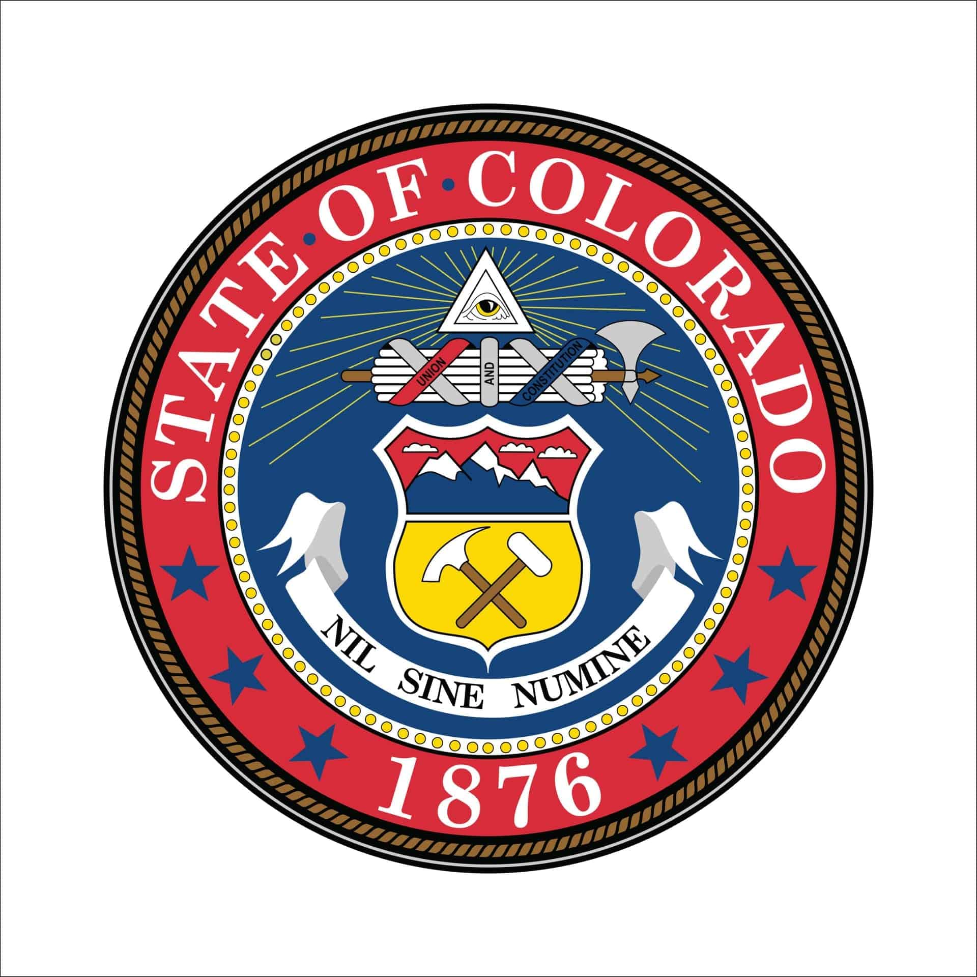 The official State Seal of Colorado, representing the HB25-1182 wildfire insurance transparency law.