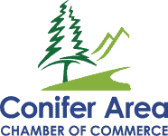 Conifer Chamber of Commerce logo representing Road Home Exteriors community membership in Conifer, Colorado.