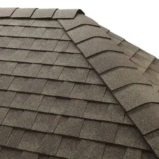 Close-up of GAF architectural asphalt shingles installed on a residential roof