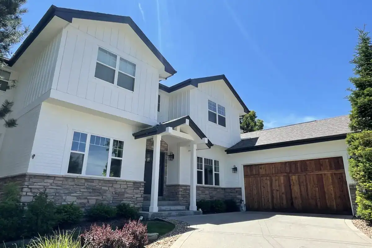 Exterior remodeling project in Erie Colorado featuring upgraded siding, roofing, windows, stone accents, and custom exterior finishes completed by Road Home Exteriors.