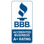 Better Business Bureau A+ Accredited Business badge for Road Home Exteriors