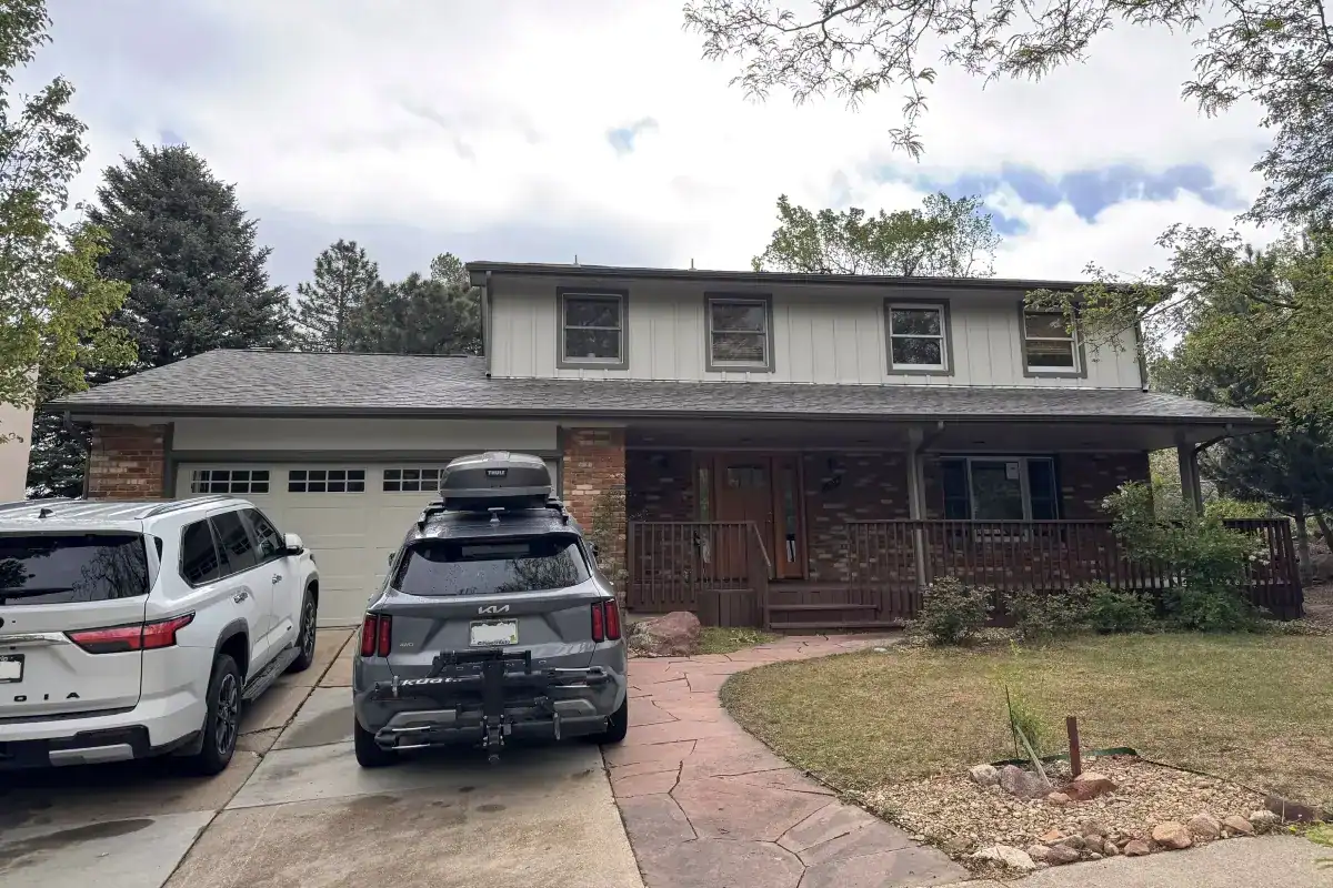 IKO architectural shingle roof professionally installed by Road Home Exteriors on a home in Boulder, Colorado.