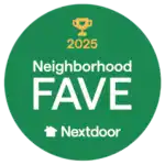Nextdoor Neighborhood Fave 2025 badge awarded to Road Home Exteriors