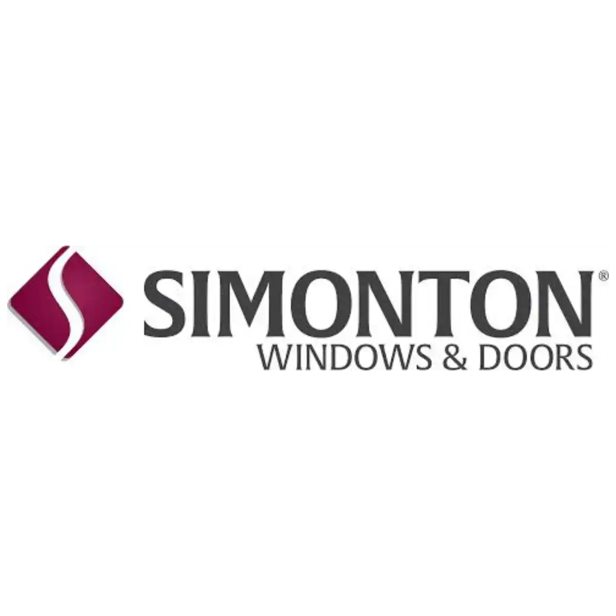 Simonton Windows logo representing energy-efficient vinyl replacement windows installed by Road Home Exteriors in Colorado.