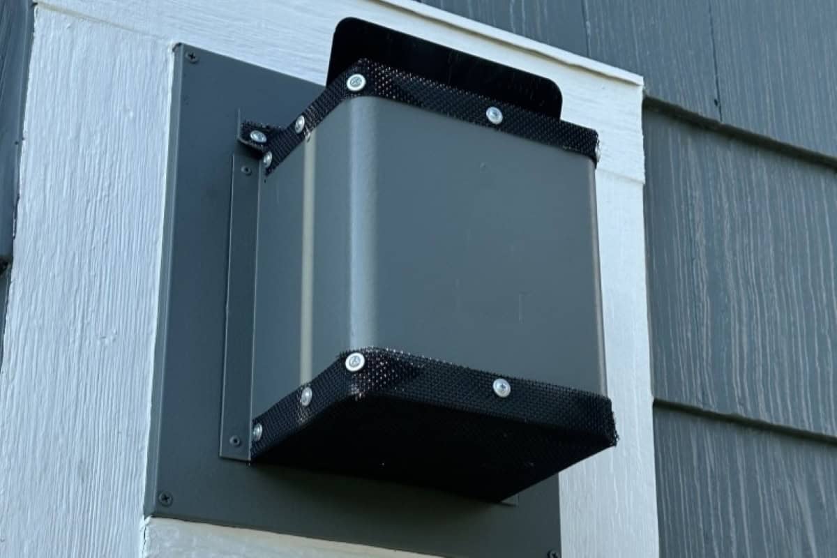 Exterior wall vent protected with FireStorm EmberMesh on a WUI Zone 2 home in Indian Hills, Colorado