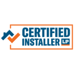 LP SmartSide Certified Installer badge for Road Home Exteriors